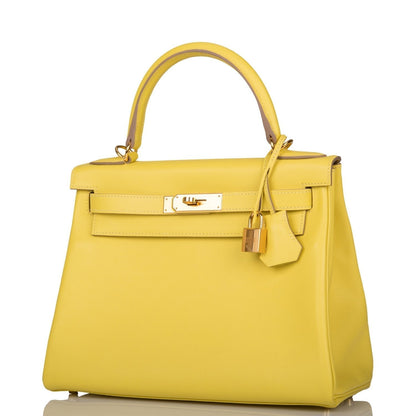 Hermes Kelly 28 Retourne Lime Evercolor Gold Hardware