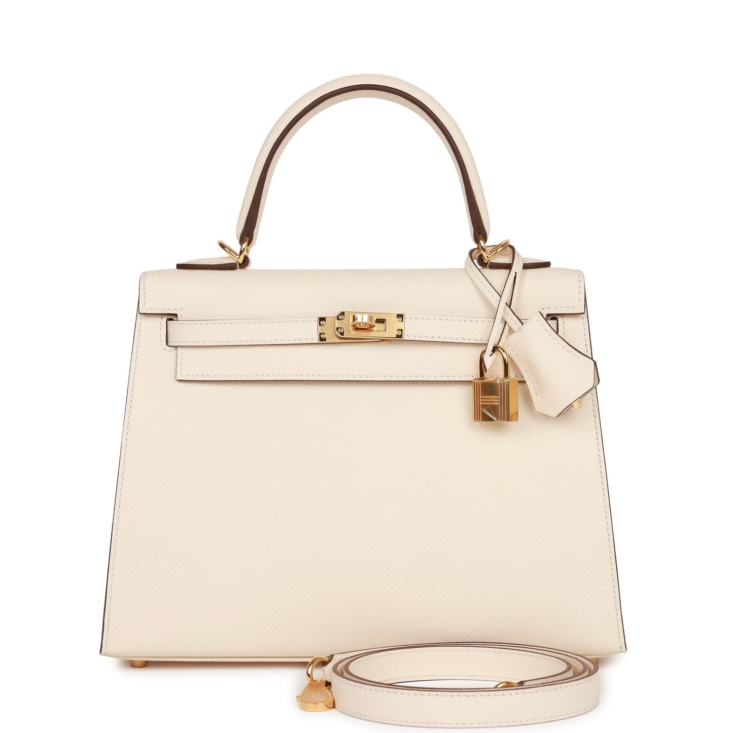 Hermes Kelly 25 Sellier Nata Epsom Gold Hardware