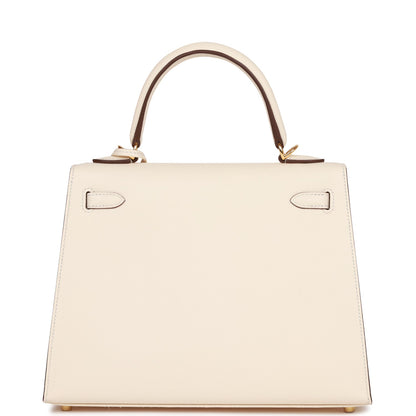 Hermes Kelly 25 Sellier Nata Epsom Gold Hardware