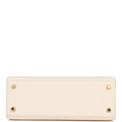 Hermes Kelly 25 Sellier Nata Epsom Gold Hardware