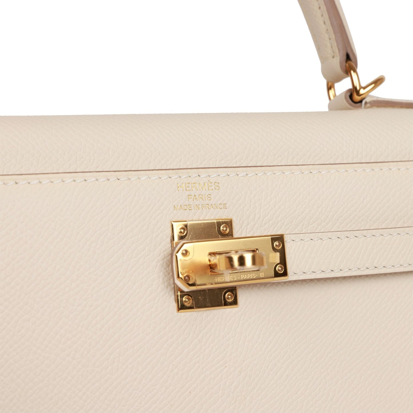 Hermes Kelly 25 Sellier Craie Epsom Gold Hardware