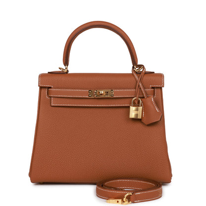Hermes Kelly 25 Retourne Gold Togo Gold Hardware