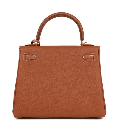 Hermes Kelly 25 Retourne Gold Togo Gold Hardware