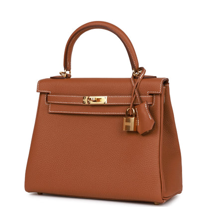 Hermes Kelly 25 Retourne Gold Togo Gold Hardware