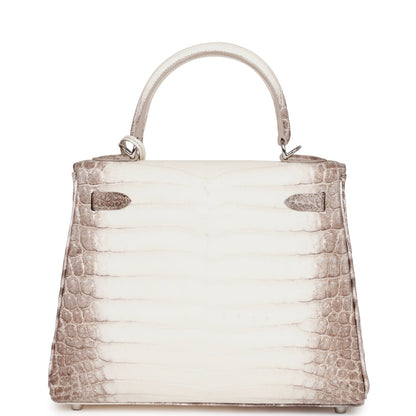 Hermes Kelly 25 Retourne Himalaya Niloticus Crocodile Palladium Hardware