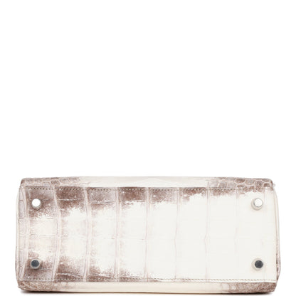 Hermes Kelly 25 Retourne Himalaya Niloticus Crocodile Palladium Hardware