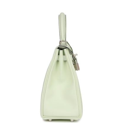 Hermes Kelly 25 Retourne Vert Fizz Swift Palladium Hardware