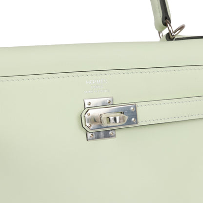 Hermes Kelly 25 Retourne Vert Fizz Swift Palladium Hardware