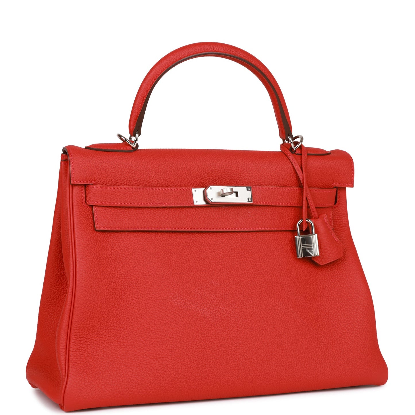 Hermes Kelly 32 Retourne Geranium Togo Palladium Hardware
