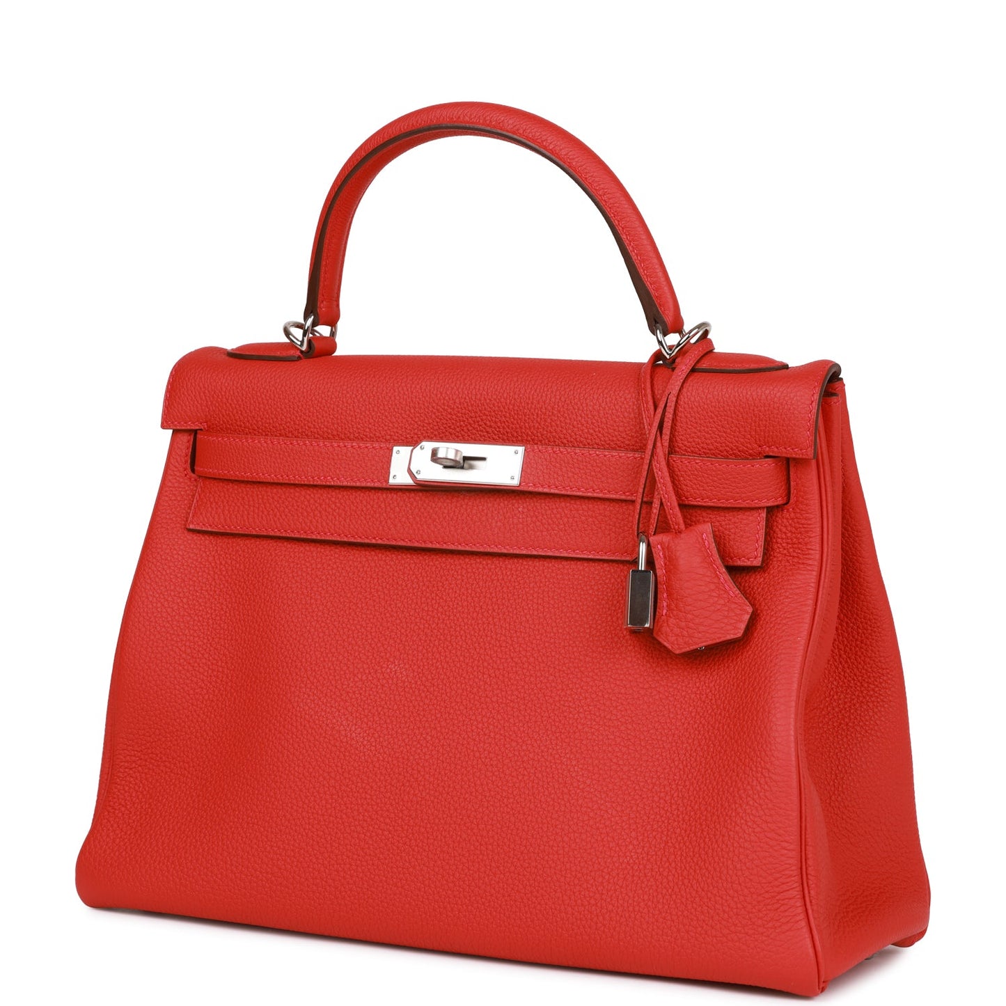 Hermes Kelly 32 Retourne Geranium Togo Palladium Hardware