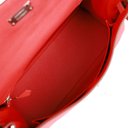 Hermes Kelly 32 Retourne Geranium Togo Palladium Hardware