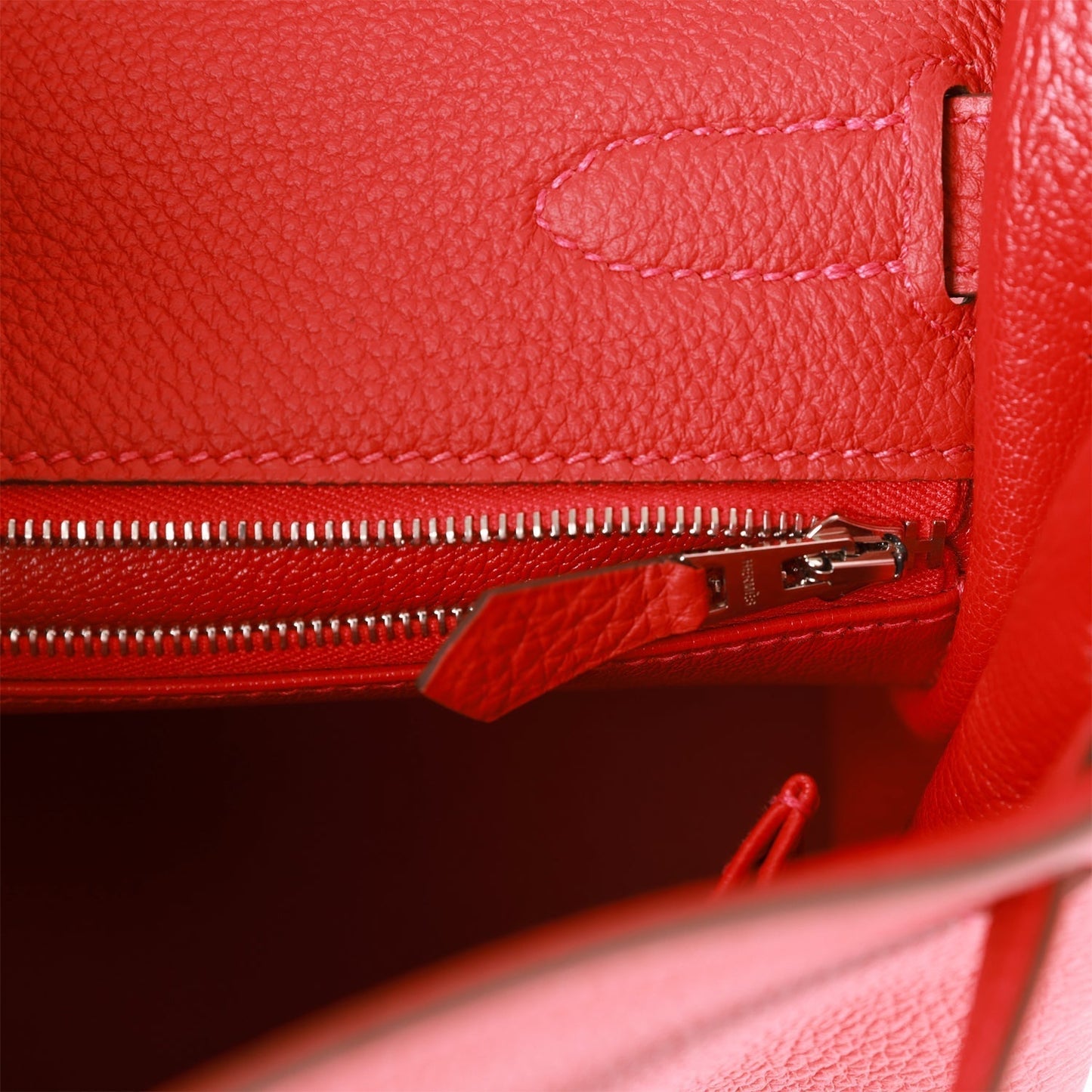 Hermes Kelly 32 Retourne Geranium Togo Palladium Hardware