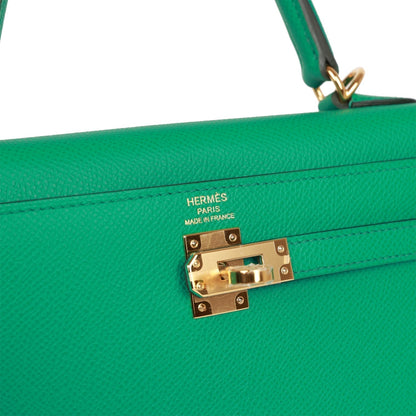 Hermes Kelly 25 Sellier Vert Jade Epsom Gold Hardware