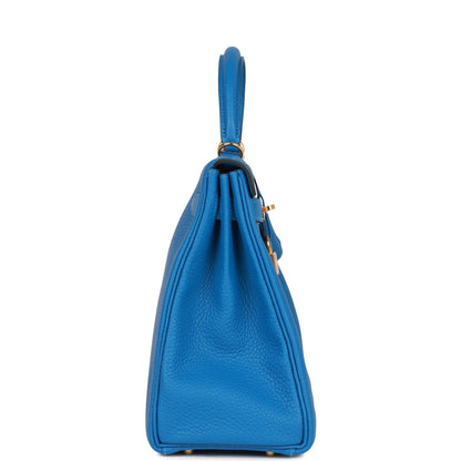 Hermes Kelly 32 Retourne Mykonos Clemence Gold Hardware