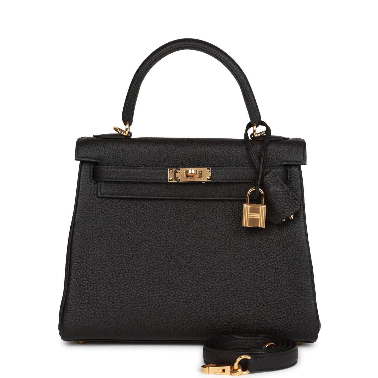 Hermes Kelly 25 Retourne Black Togo Gold Hardware