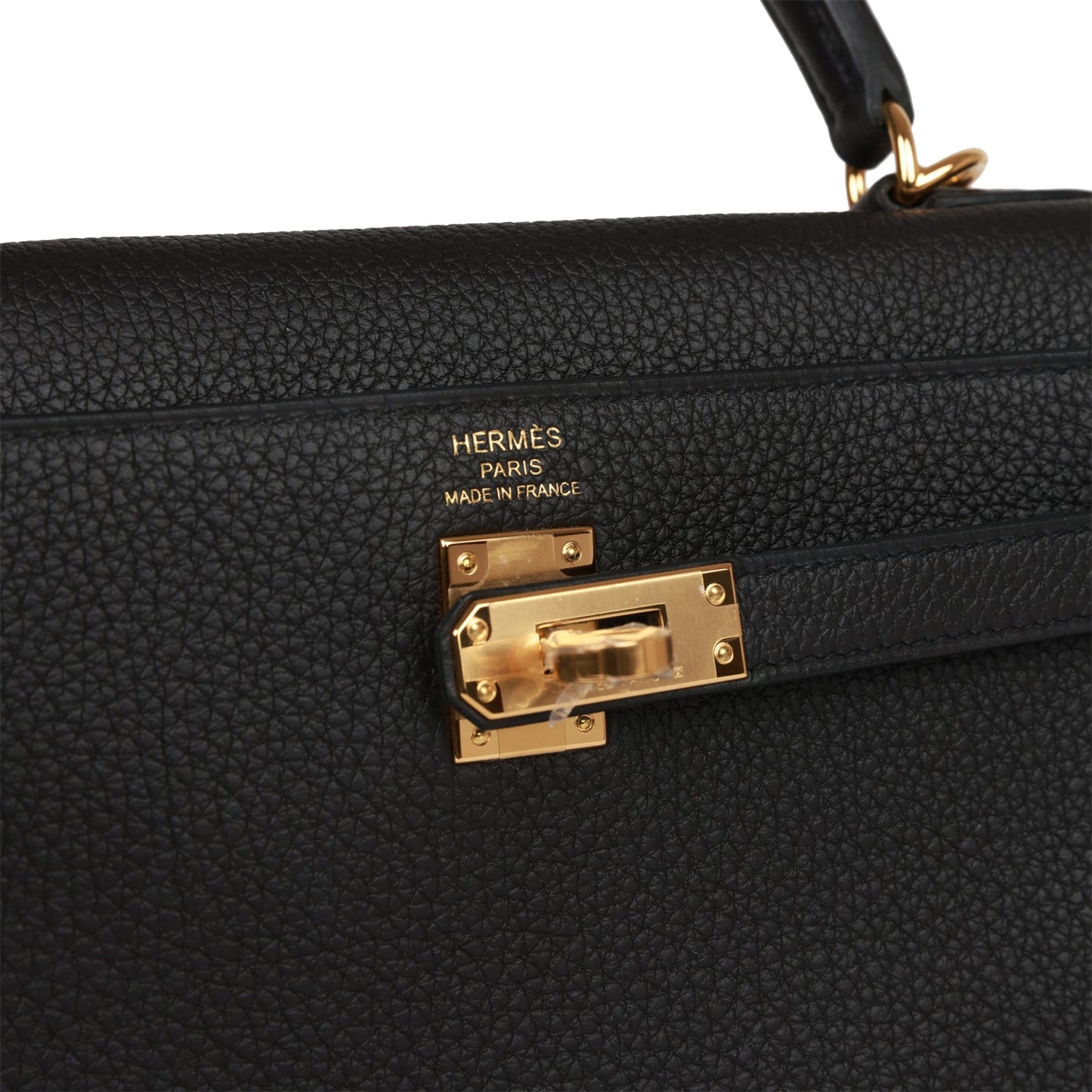 Hermes Kelly 25 Retourne Black Togo Gold Hardware