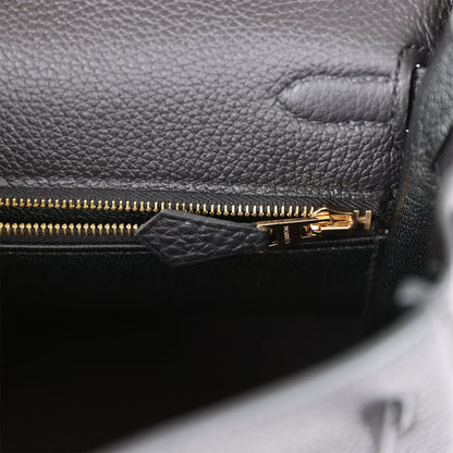 Hermes Kelly 25 Retourne Black Togo Gold Hardware
