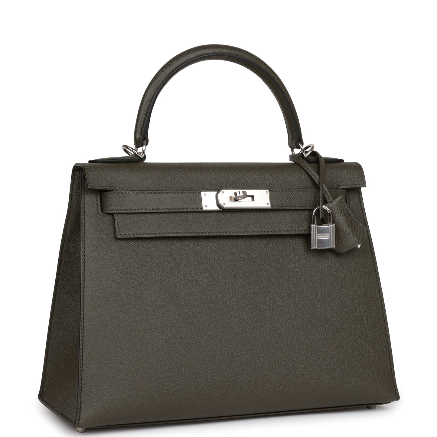 Hermes Kelly 28 Sellier Vert De Gris Epsom Palladium Hardware