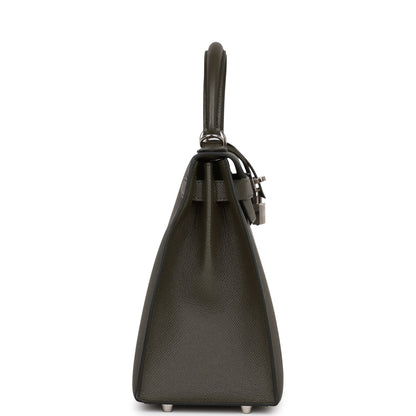 Hermes Kelly 28 Sellier Vert De Gris Epsom Palladium Hardware