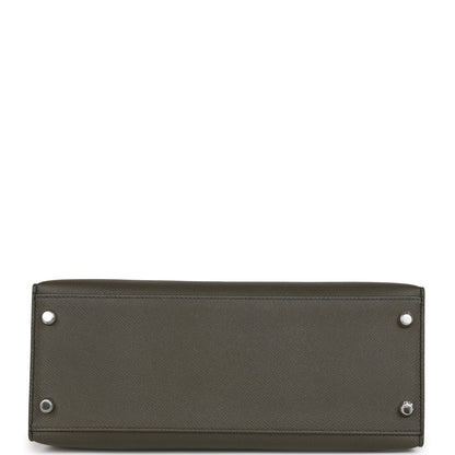 Hermes Kelly 28 Sellier Vert De Gris Epsom Palladium Hardware