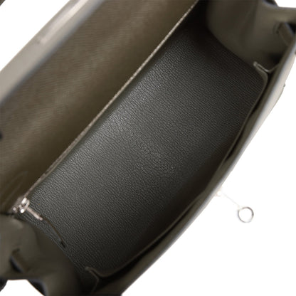 Hermes Kelly 28 Sellier Vert De Gris Epsom Palladium Hardware