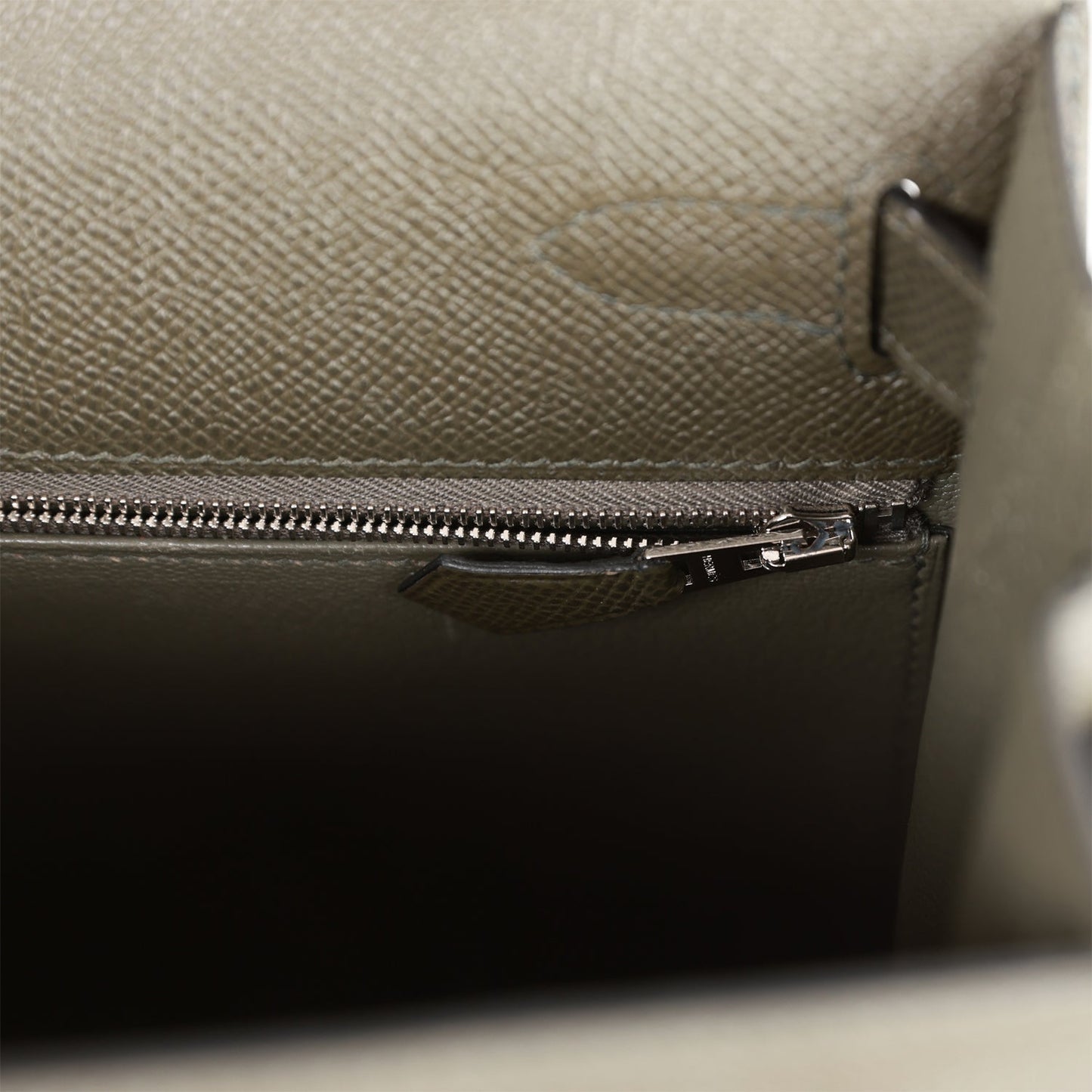 Hermes Kelly 28 Sellier Vert De Gris Epsom Palladium Hardware