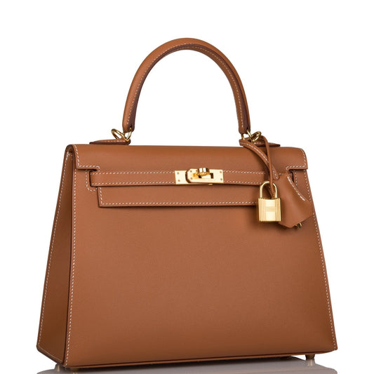 Hermes Kelly 25 Sellier Gold Epsom Gold Hardware