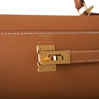 Hermes Kelly 25 Sellier Gold Epsom Gold Hardware