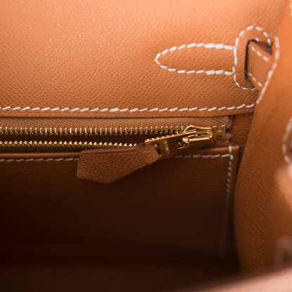 Hermes Kelly 25 Sellier Gold Epsom Gold Hardware