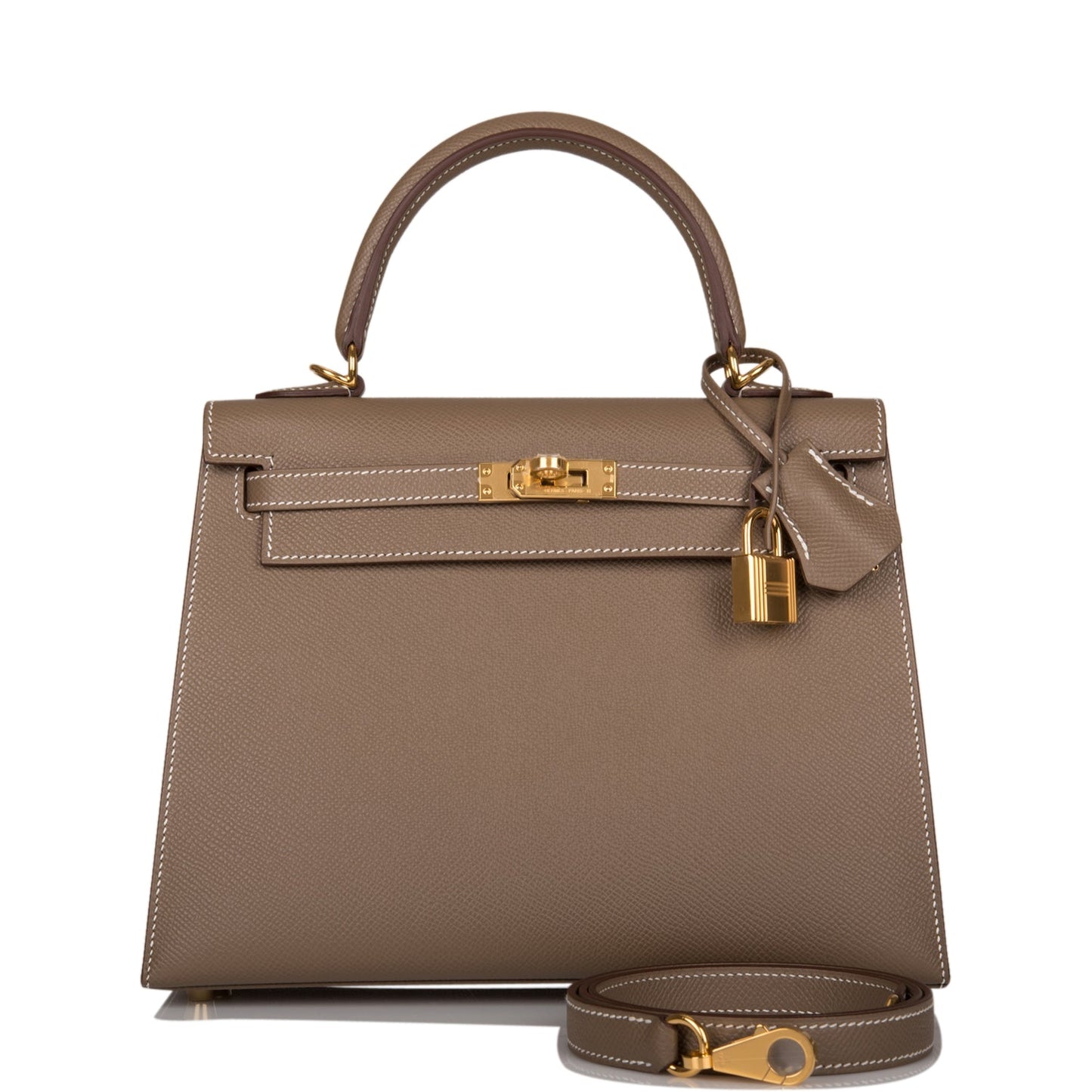 Hermes Kelly 25 Sellier Etoupe Epsom Gold Hardware
