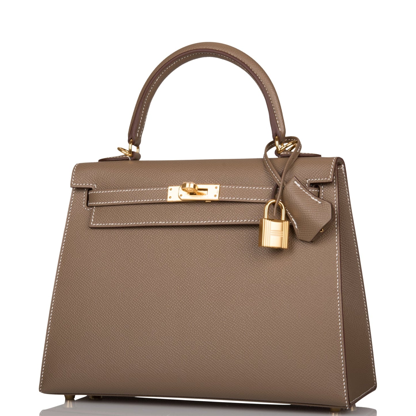 Hermes Kelly 25 Sellier Etoupe Epsom Gold Hardware