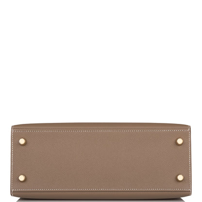 Hermes Kelly 25 Sellier Etoupe Epsom Gold Hardware