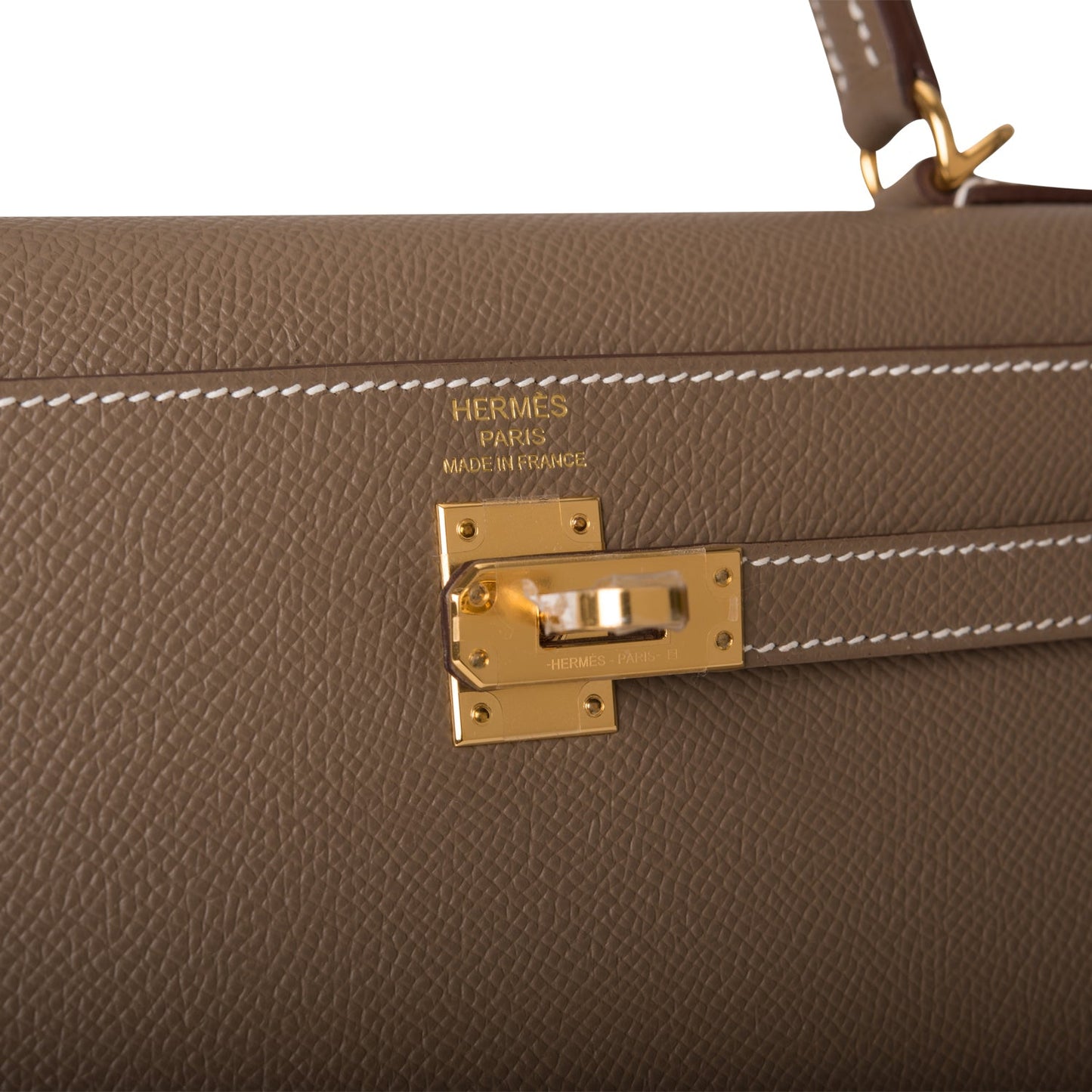 Hermes Kelly 25 Sellier Etoupe Epsom Gold Hardware