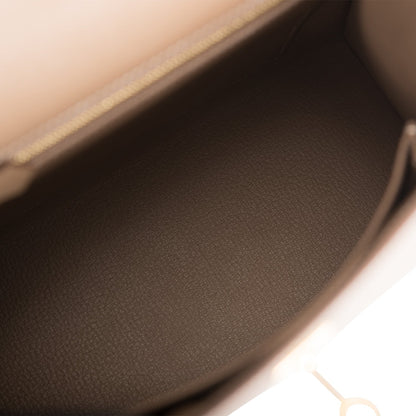 Hermes Kelly 25 Sellier Etoupe Epsom Gold Hardware