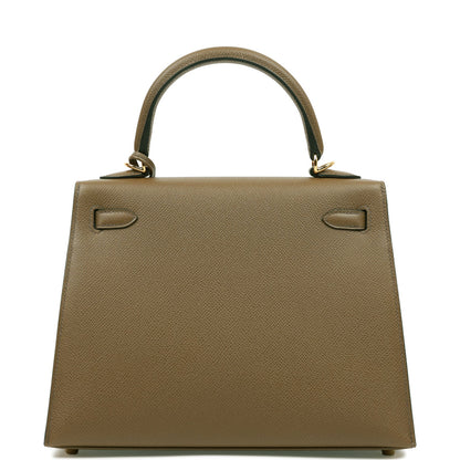 Hermes Kelly 25 Sellier Vert Olive Epsom Gold Hardware
