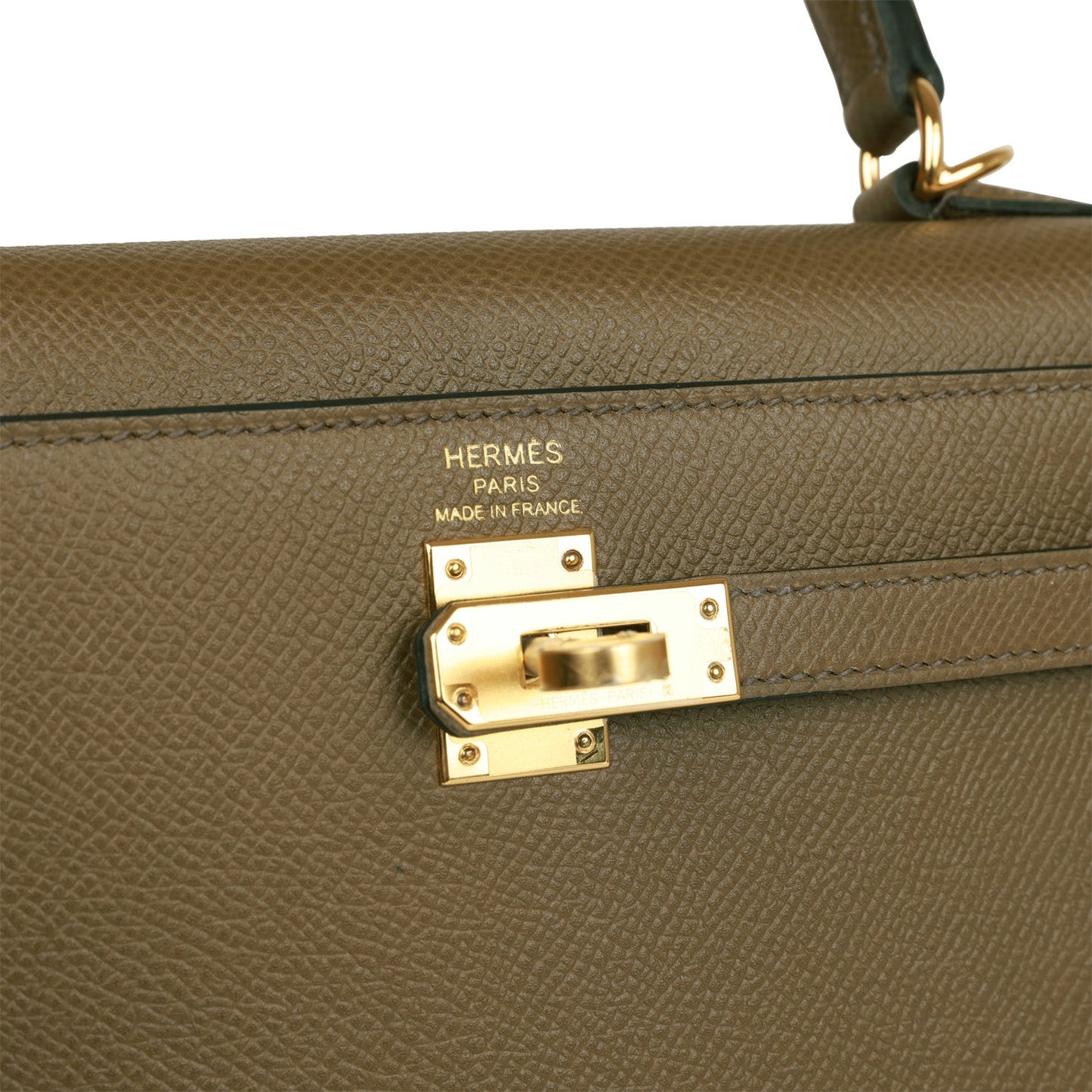Hermes Kelly 25 Sellier Vert Olive Epsom Gold Hardware