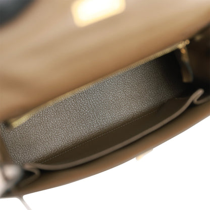 Hermes Kelly 25 Sellier Vert Olive Epsom Gold Hardware
