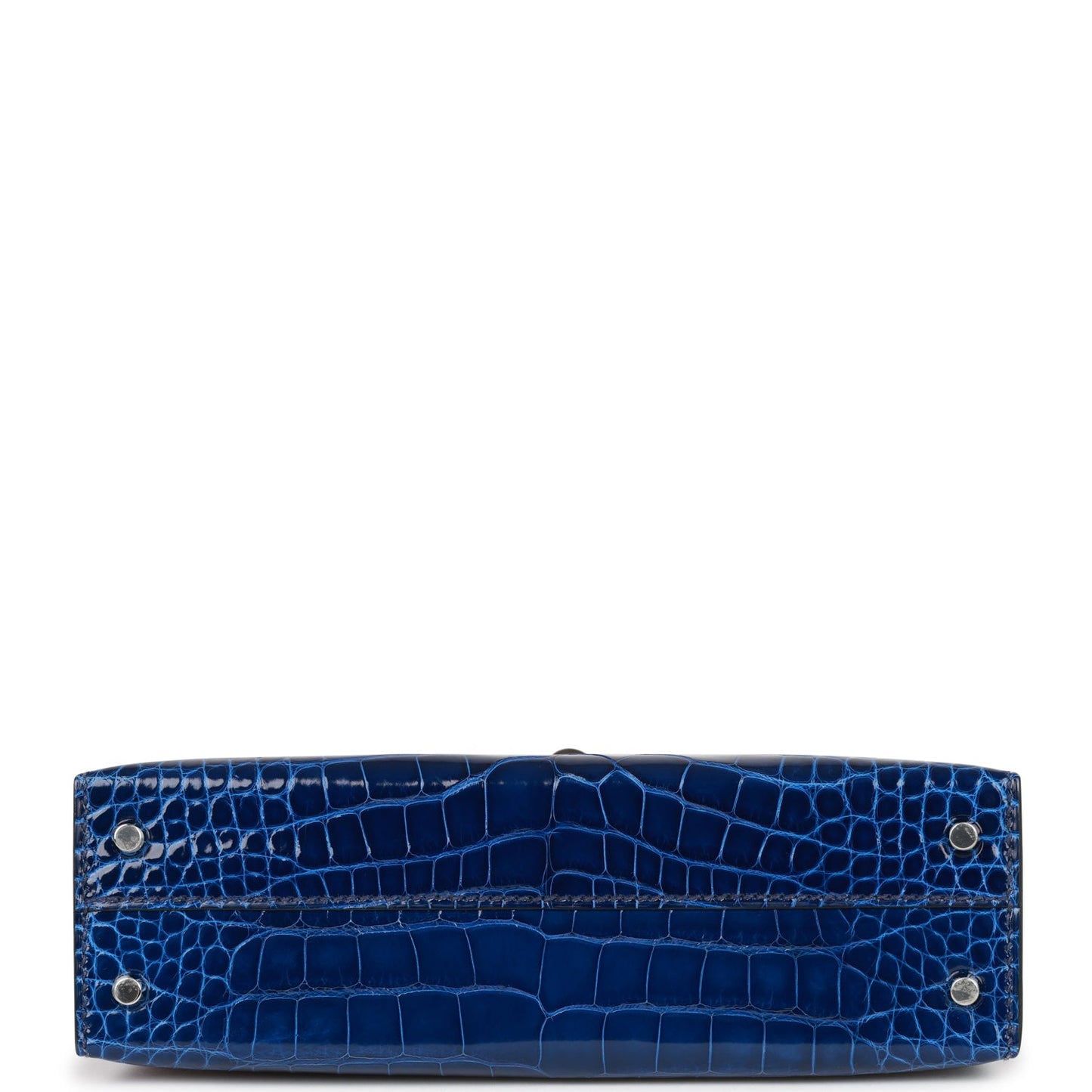 Hermes Kelly 20 Sellier Bleu Saphir Shiny Alligator Palladium Hardware