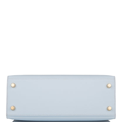 Hermes Kelly 25 Sellier Bleu Brume Epsom Gold Hardware