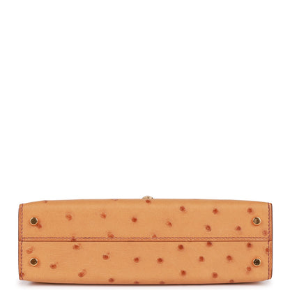 Hermes Kelly 20 Sellier Gold Ostrich Gold Hardware