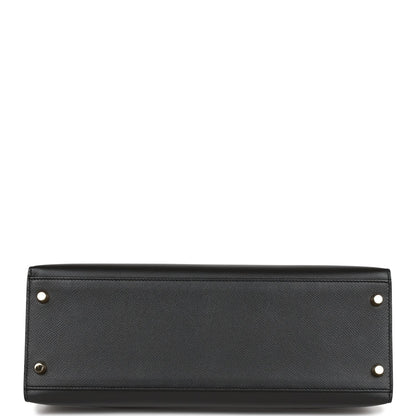 Hermes Kelly 32 Sellier Black Epsom Gold Hardware