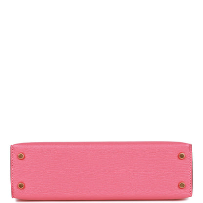 Hermes Kelly 20 Sellier Rose Lipstick Chèvre Gold Hardware