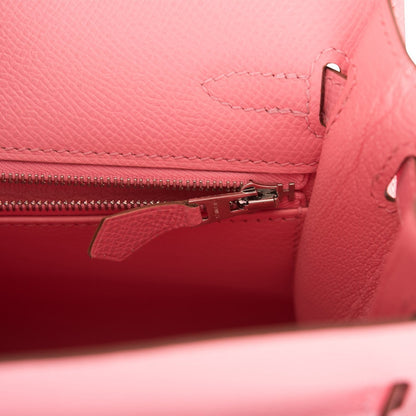 Hermes Kelly 25 Sellier Rose Confetti Epsom Palladium Hardware
