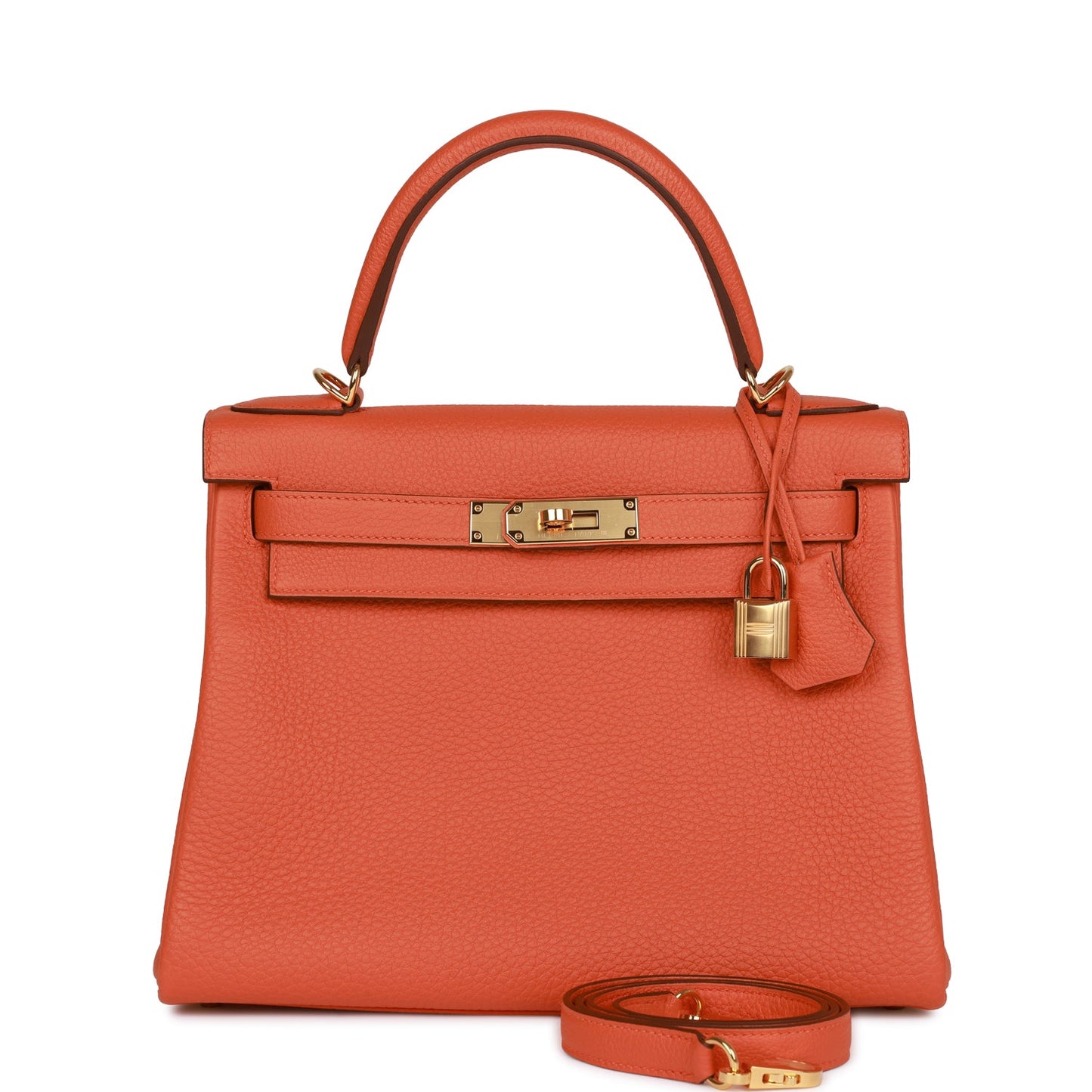 Hermes Kelly 28 Retourne Orange Togo Gold Hardware