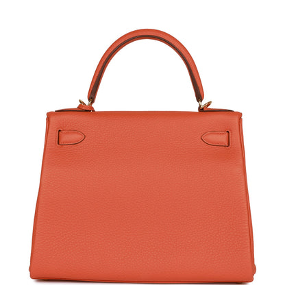 Hermes Kelly 28 Retourne Orange Togo Gold Hardware