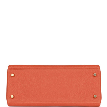 Hermes Kelly 28 Retourne Orange Togo Gold Hardware