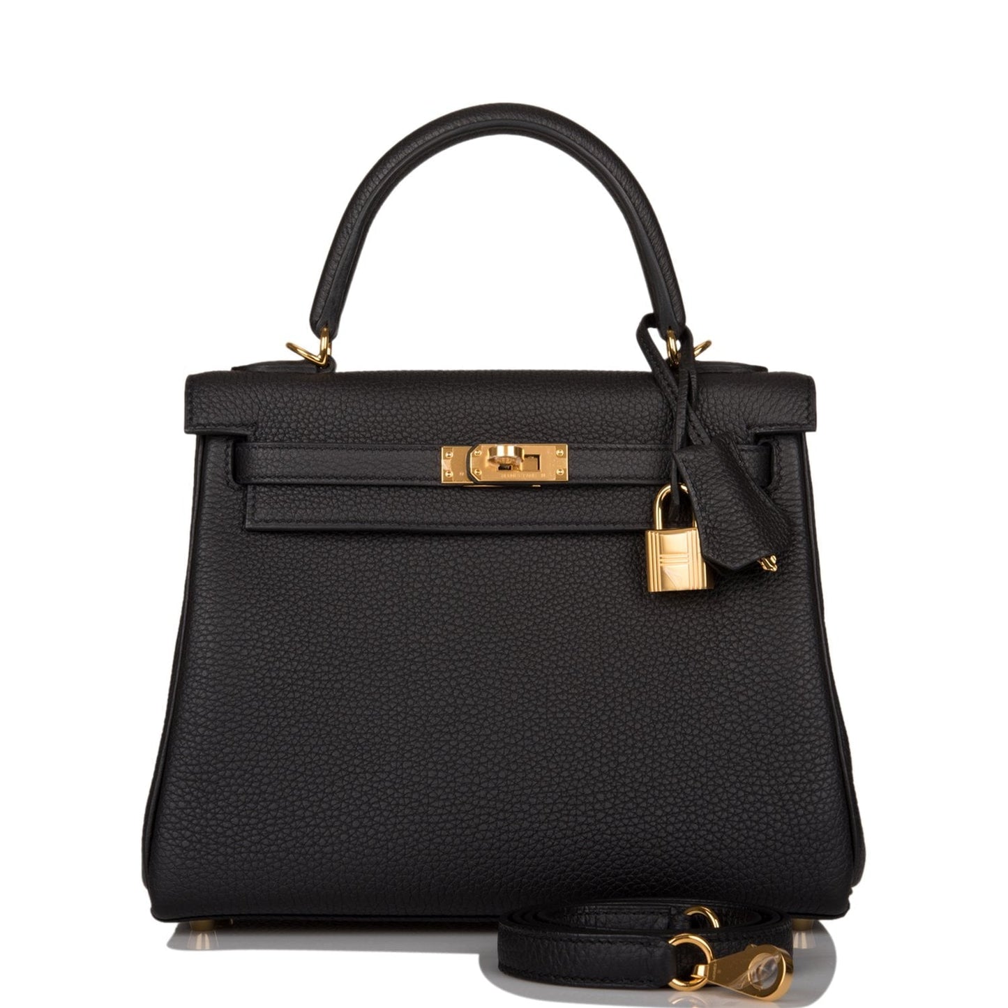 Hermes Kelly 25 Retourne Black Togo Gold Hardware