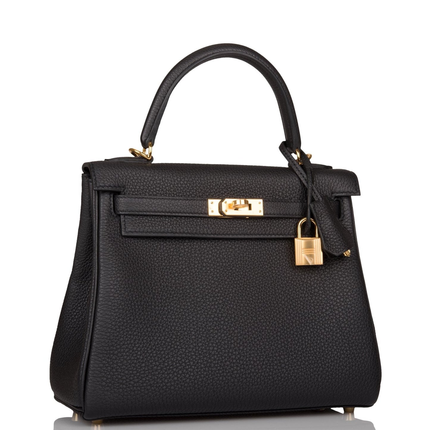 Hermes Kelly 25 Retourne Black Togo Gold Hardware