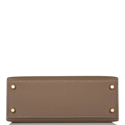 Hermes Kelly 25 Sellier Etoupe Epsom Gold Hardware