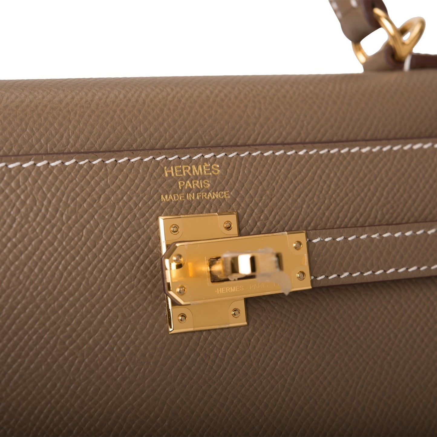 Hermes Kelly 25 Sellier Etoupe Epsom Gold Hardware